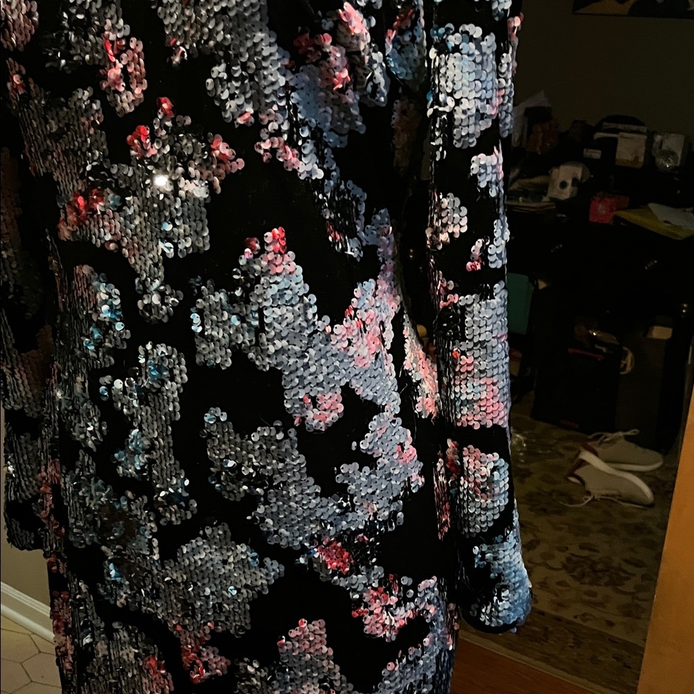 Dress the Population Black and Pink Sequin Midi Dress - Picture 5 of 6